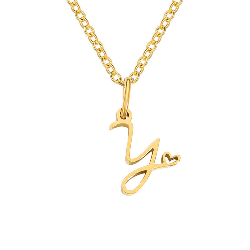 Collar Inicial en Corazón Oro