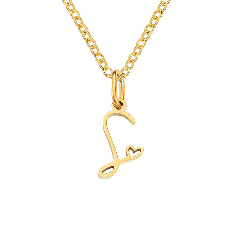 Collar Inicial en Corazón Oro