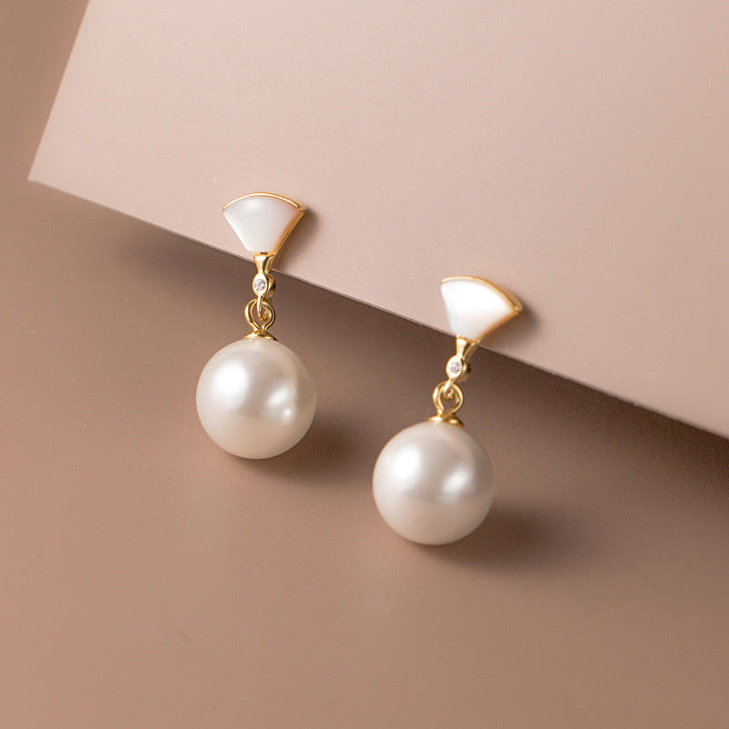 Pendientes Chic Plata con Perla