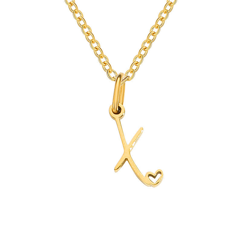 Collar Inicial en Corazón Oro