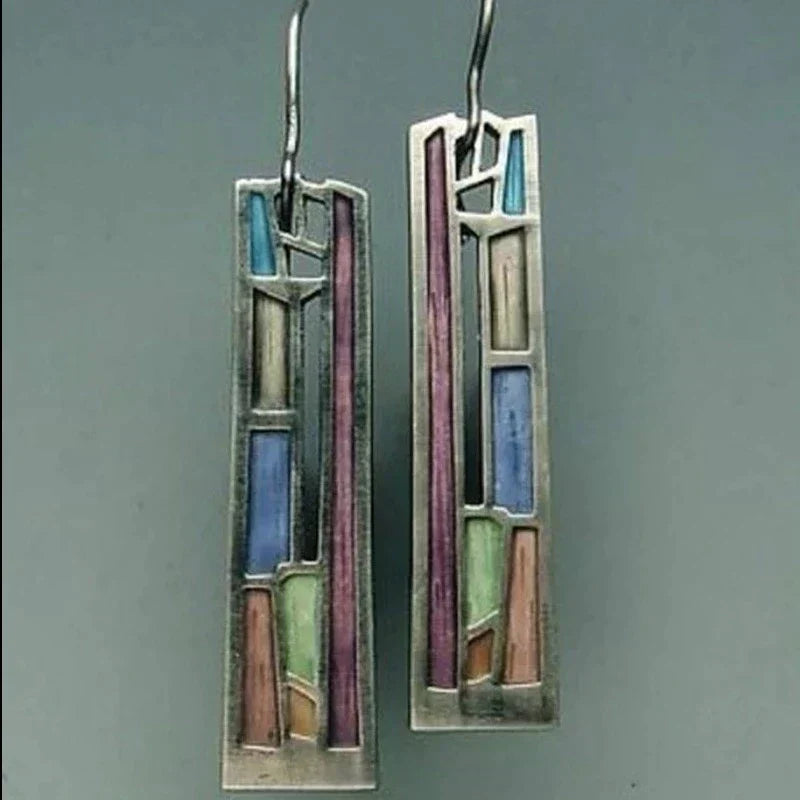 Pendientes Vintage Plata Multicolor