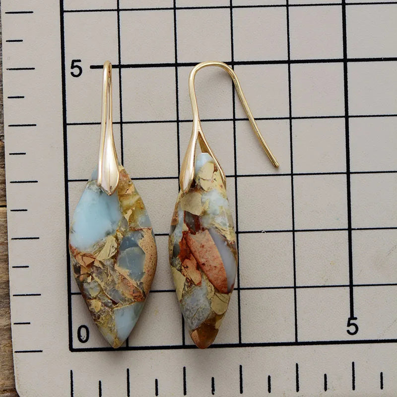 Pendientes Gota con Piedra Natural