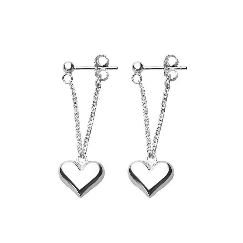 Pendientes Antiguos Corazón Geométrico Plata