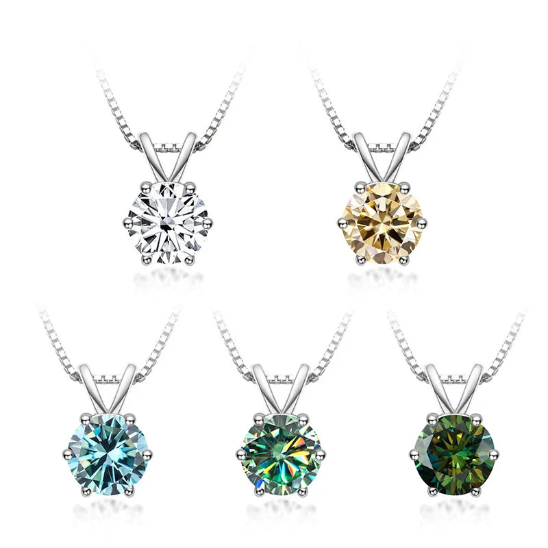 Collar Solitario Elegante con Moissanite