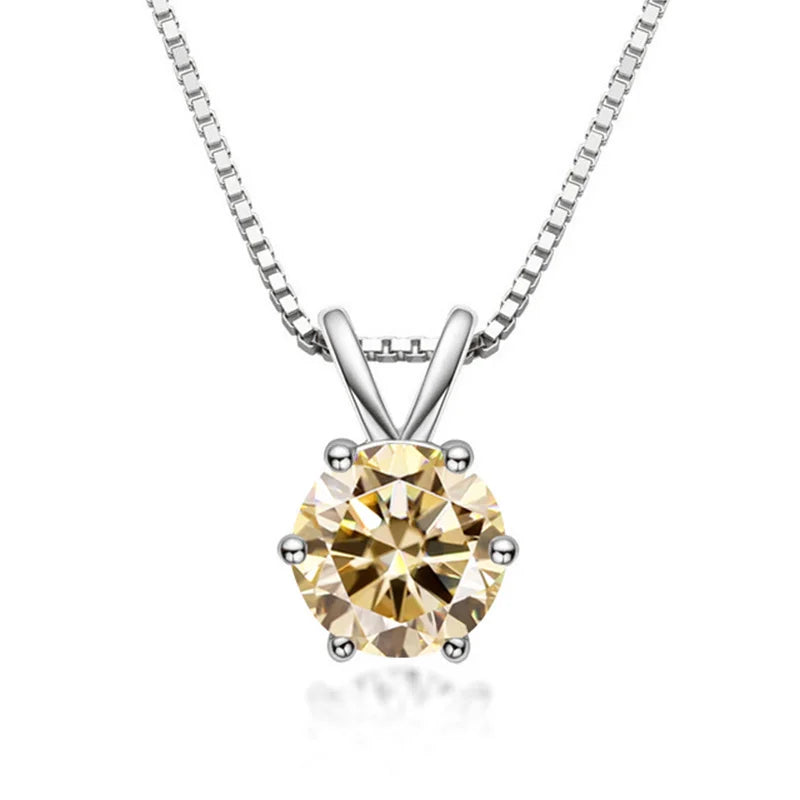 Collar Solitario Elegante con Moissanite