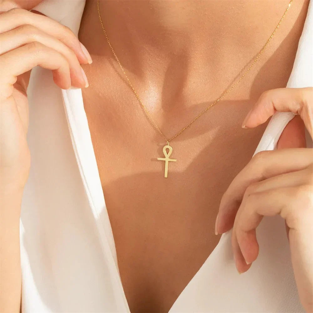 Collar Colgante Ankh Dorado