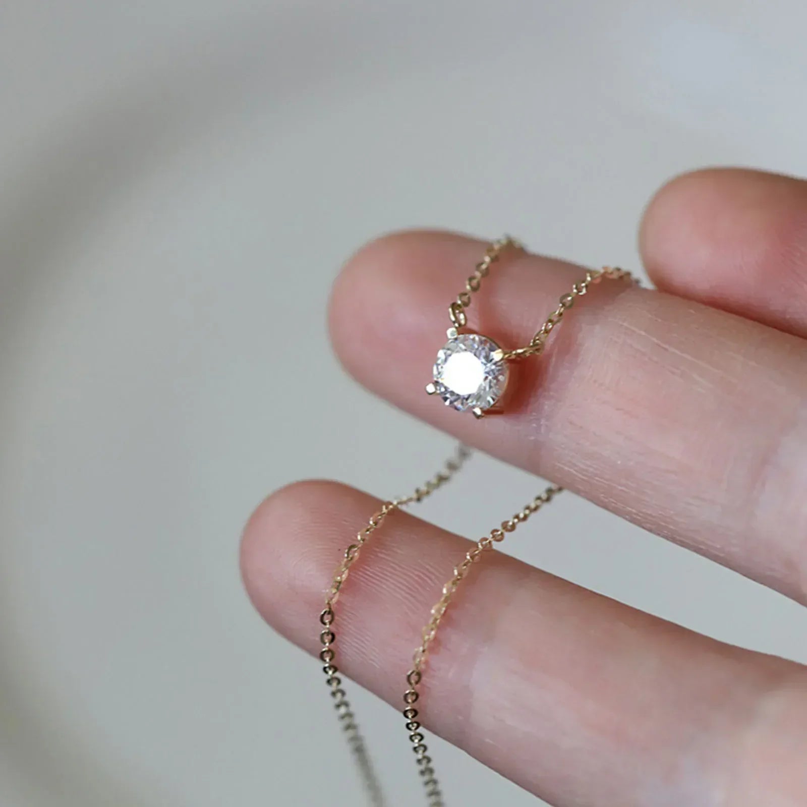 Collar Chapado en Oro con Zirconios