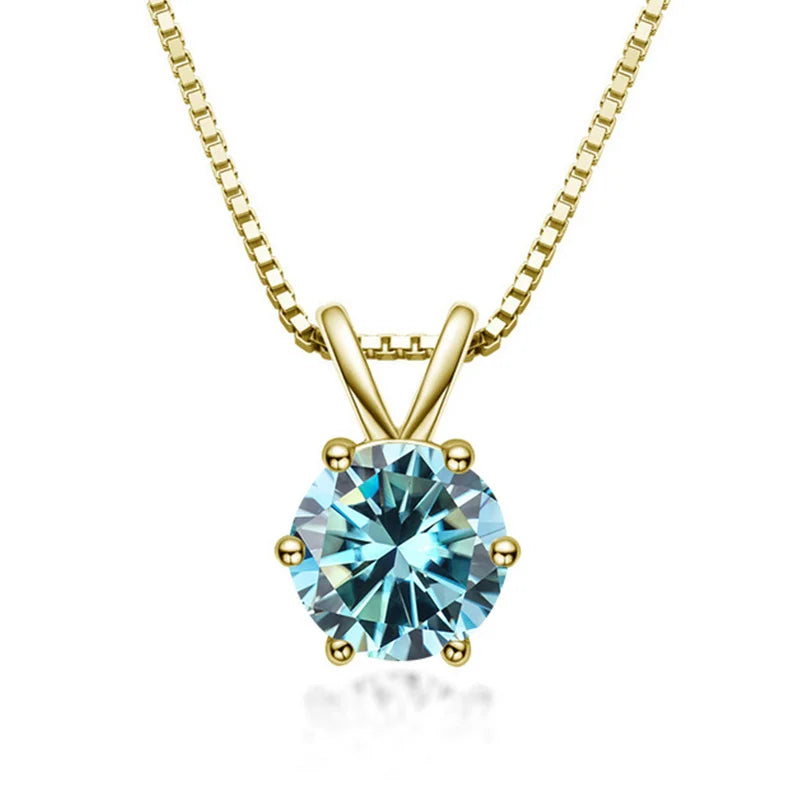 Collar Solitario Elegante con Moissanite