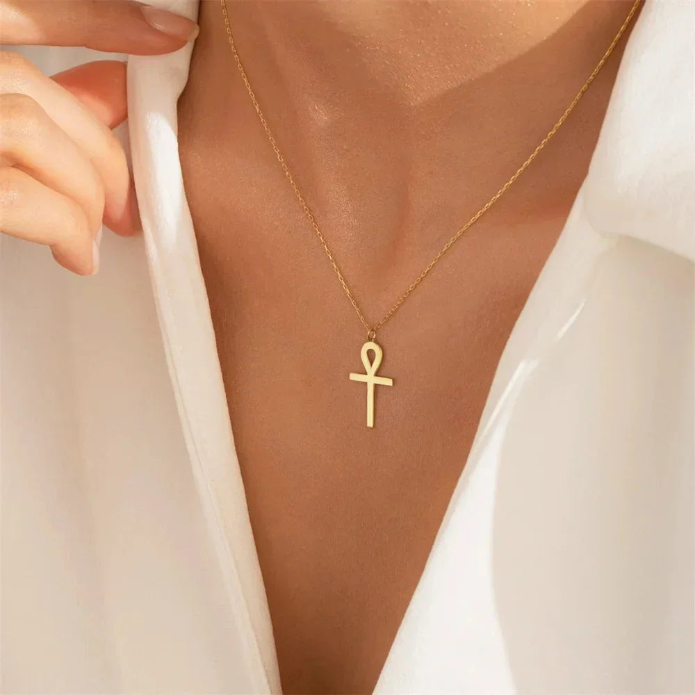 Collar Colgante Ankh Dorado