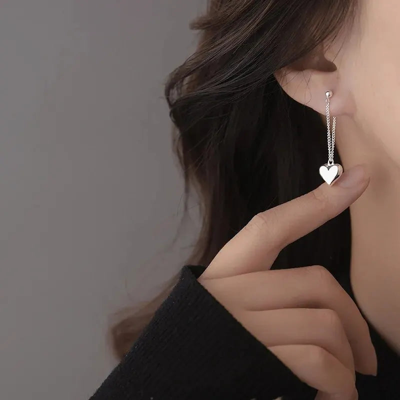 Pendientes Antiguos Corazón Geométrico Plata