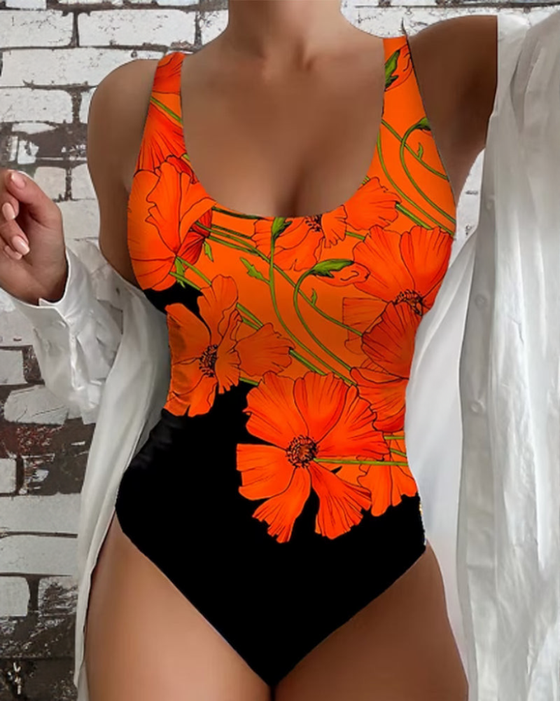 Coastal Glow | Elegante costume da bagno intero con stampa floreale