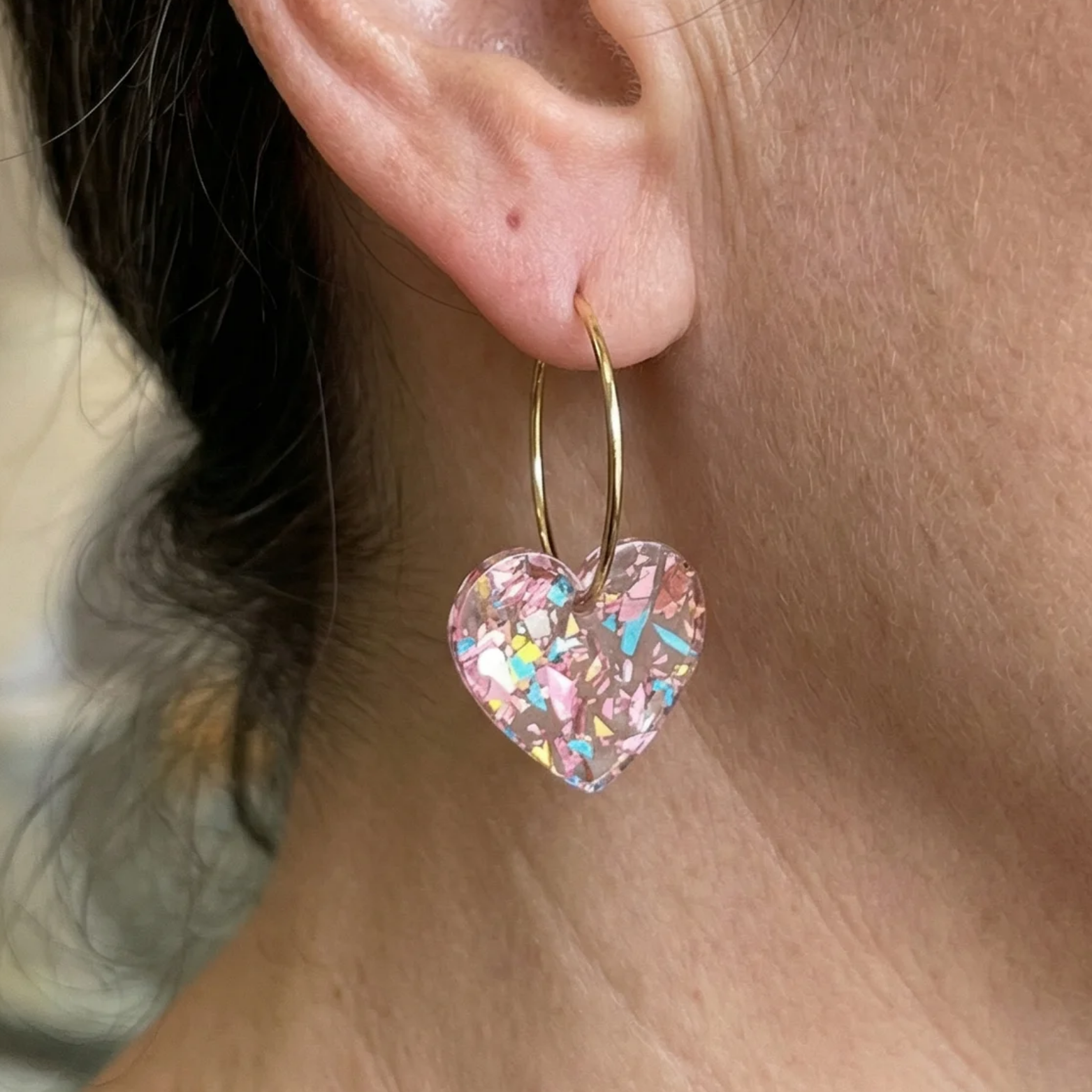 Pendientes Colgantes Corazón Caramelo