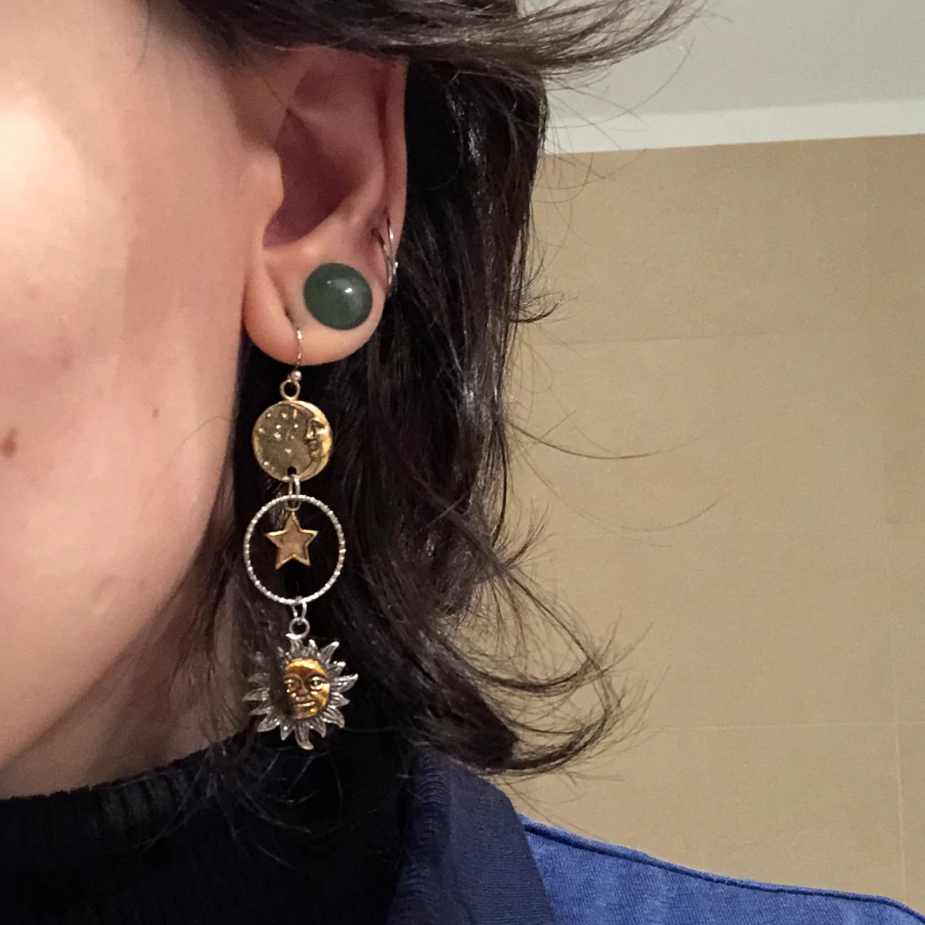 Pendientes Colgantes Sol y Luna