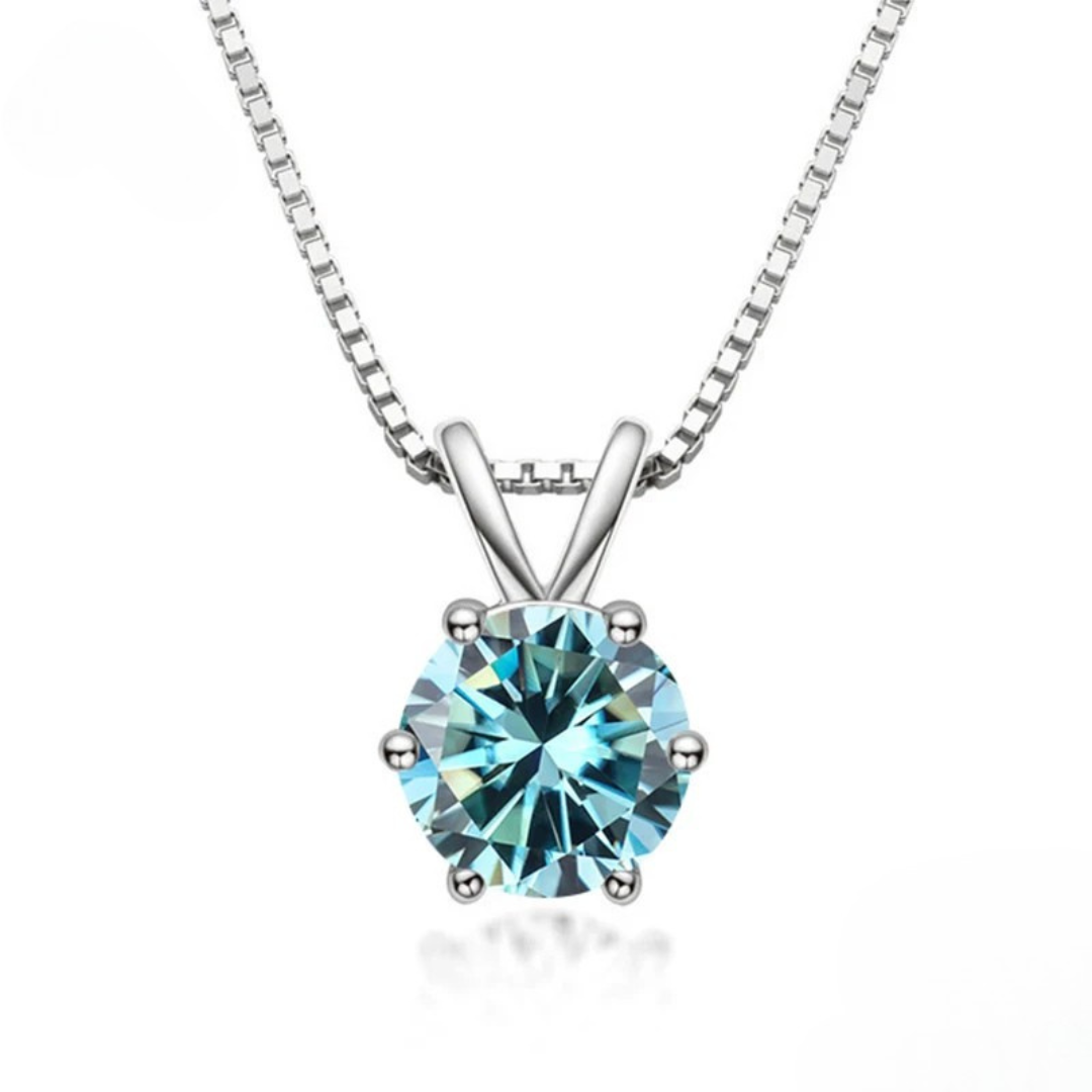 Collar Solitario Elegante con Moissanite