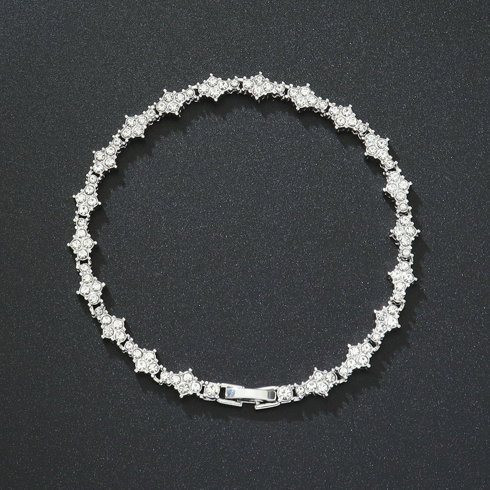 Pulsera Tenis Clásica Racimo Oro