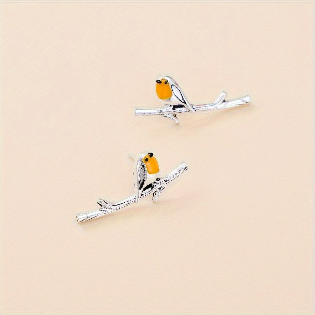 Pendientes Dibujo Pájaro en Plata
