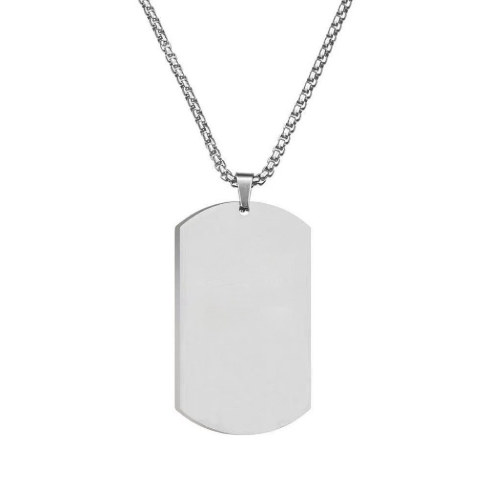 Collar Placa Essential Oro Blanco