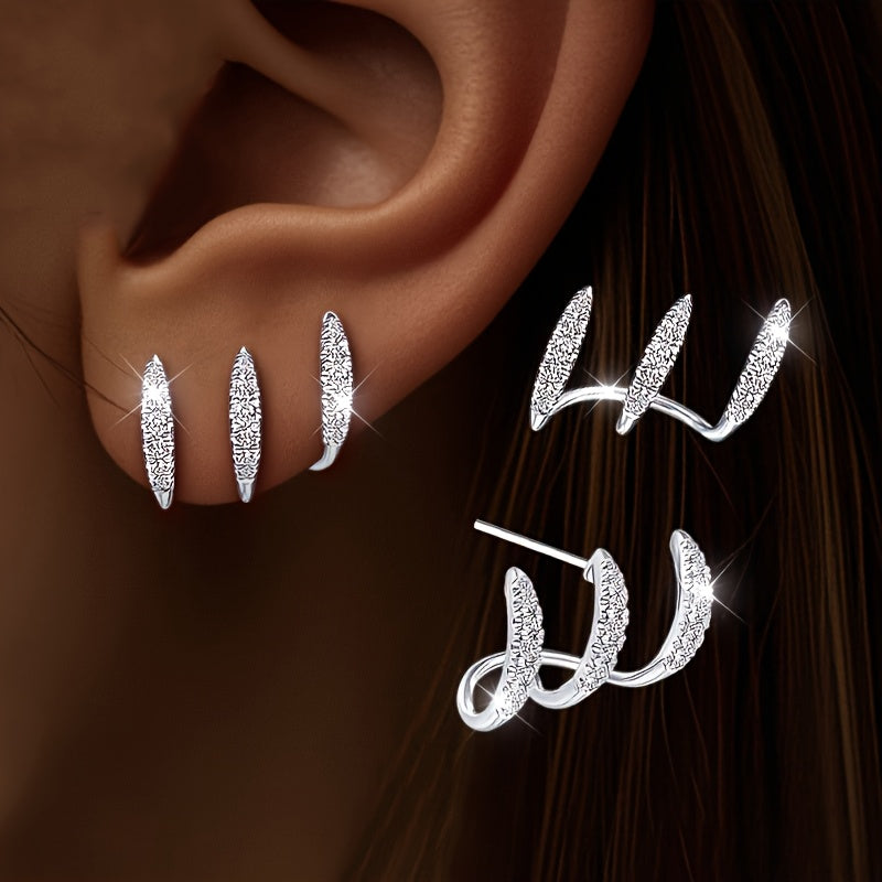 Pendientes Elegantes Strass Tres Garras