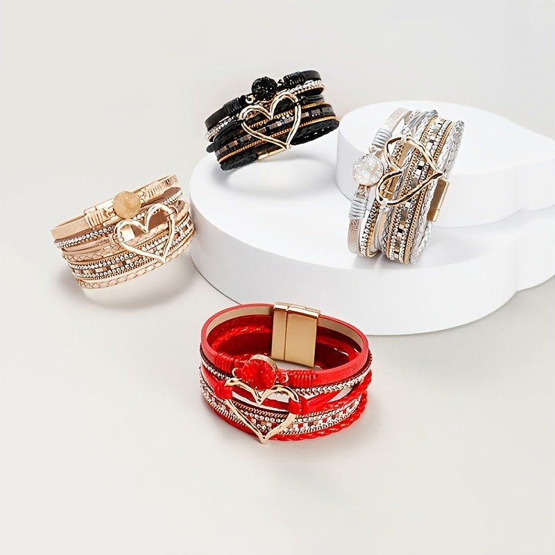 Pulsera Boho Multicapa en Cuero