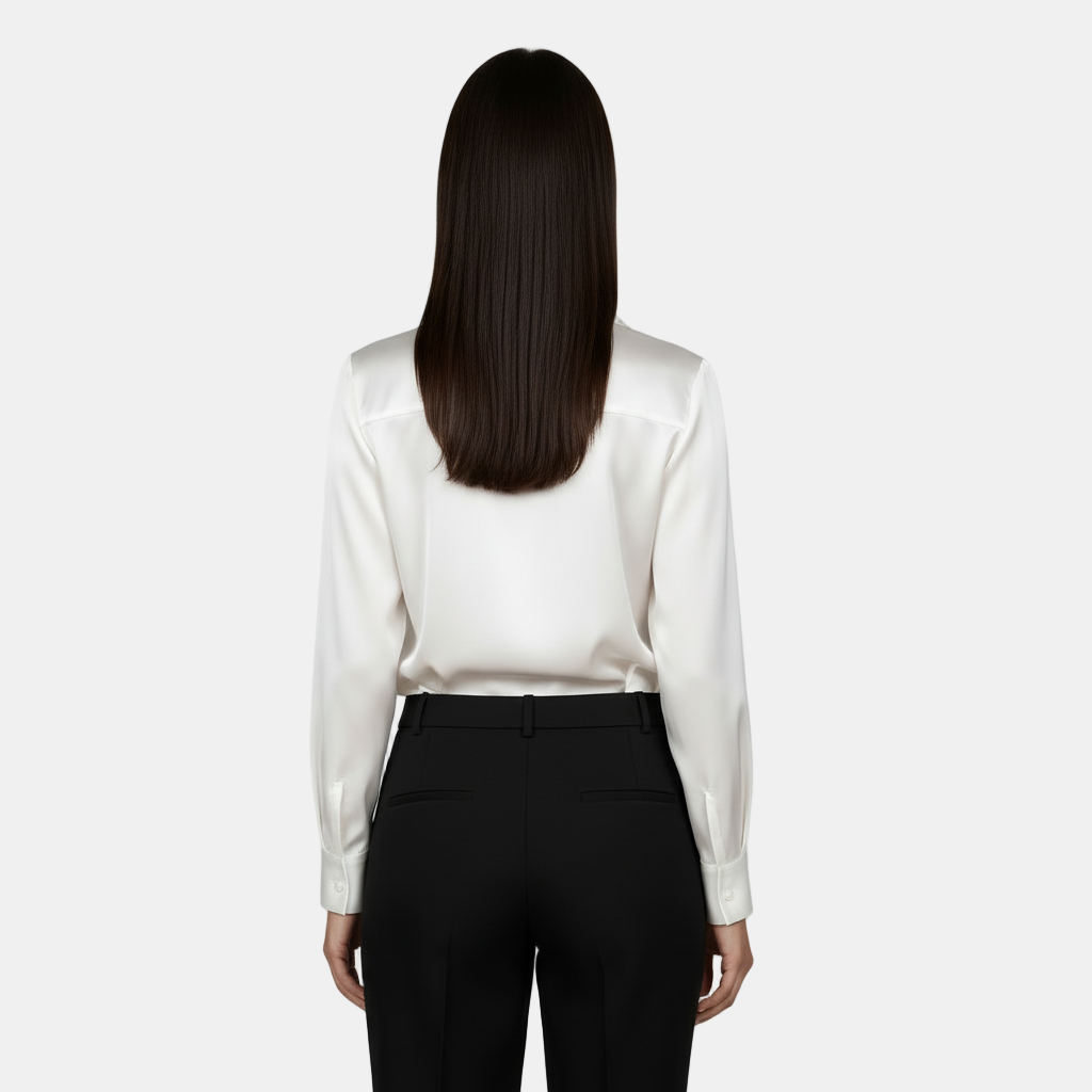 Camicia a maniche lunghe da donna - Scollo a V, elegante