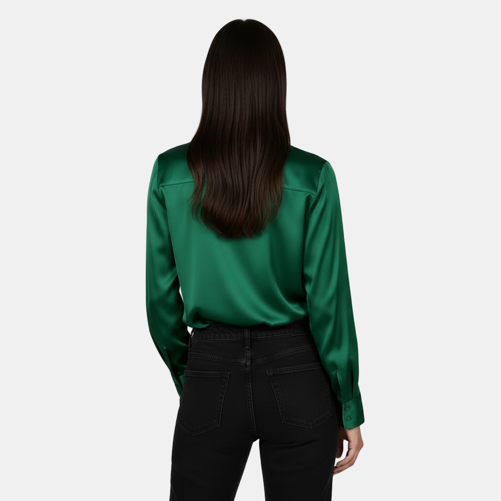 Camicia a maniche lunghe da donna - Scollo a V, elegante