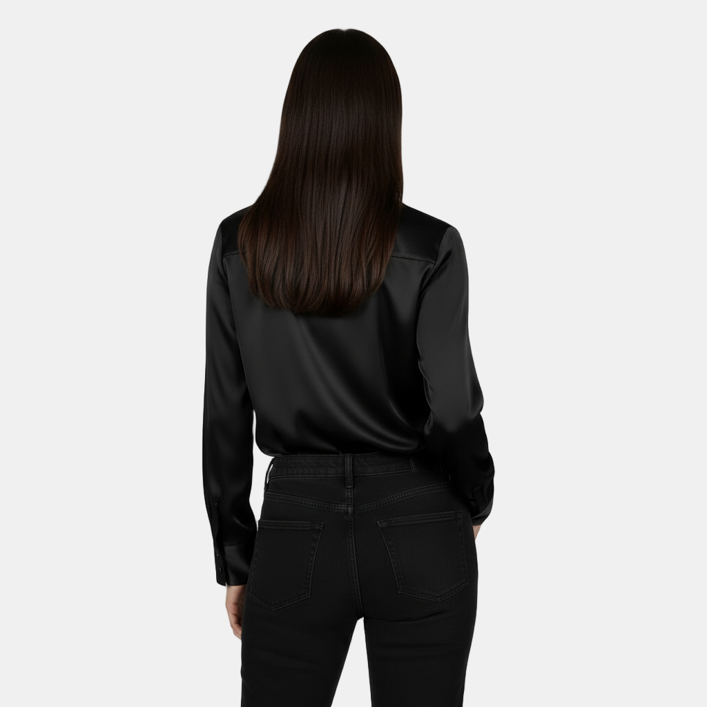 Camicia a maniche lunghe da donna - Scollo a V, elegante