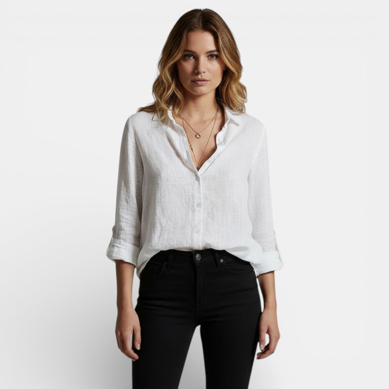 Blusa da Donna Primaverile con Bottoni Elegante