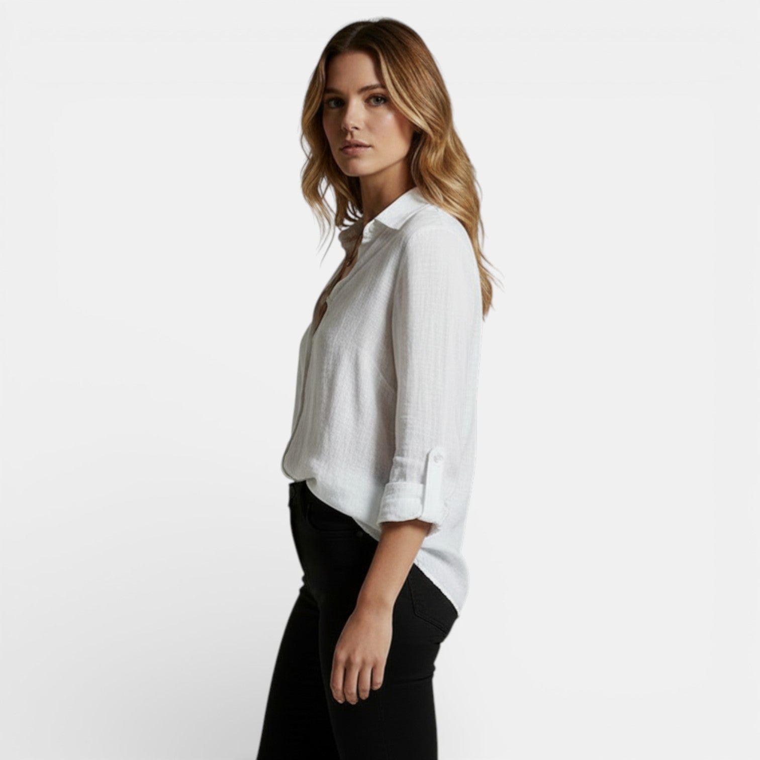 Blusa da Donna Primaverile con Bottoni Elegante