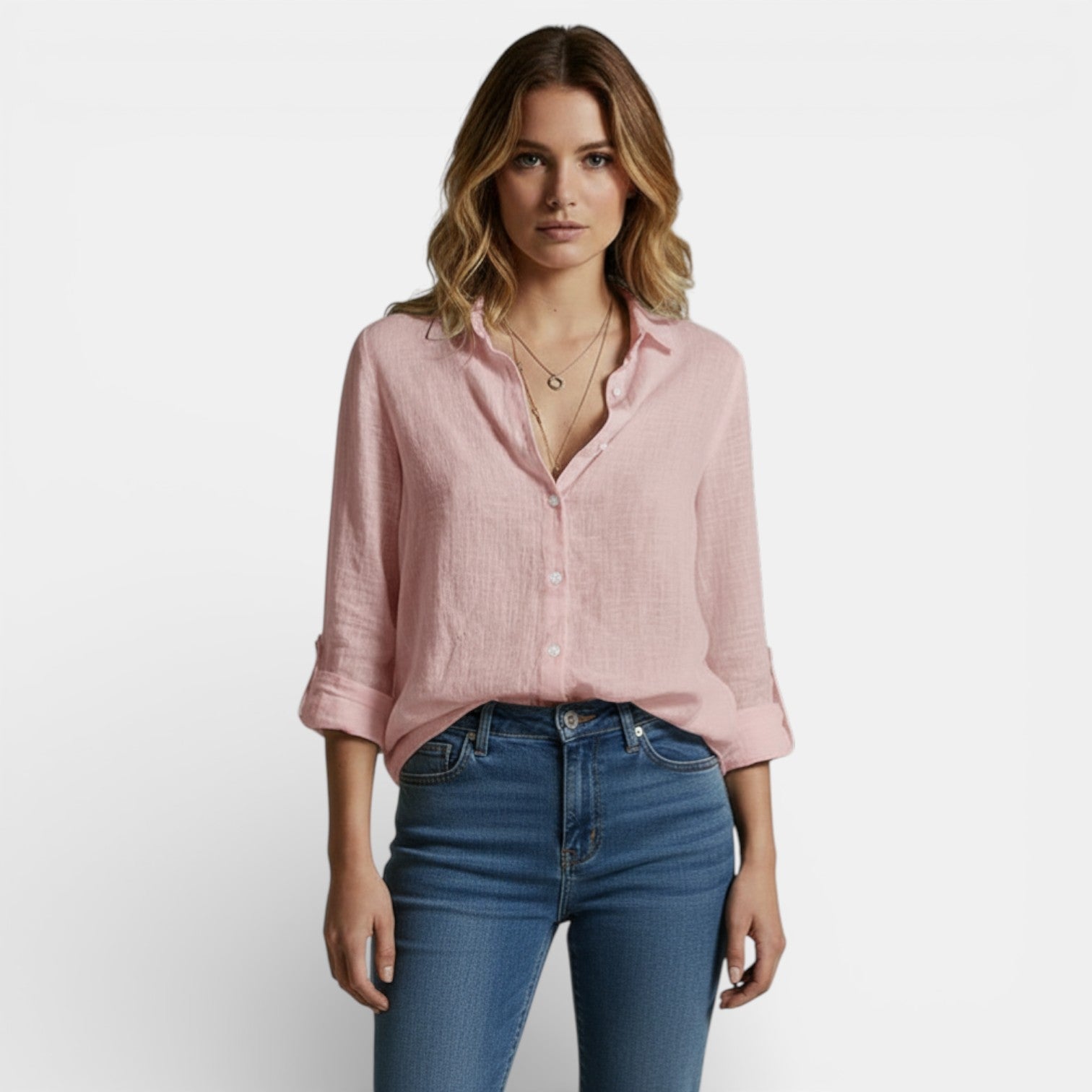 Blusa da Donna Primaverile con Bottoni Elegante