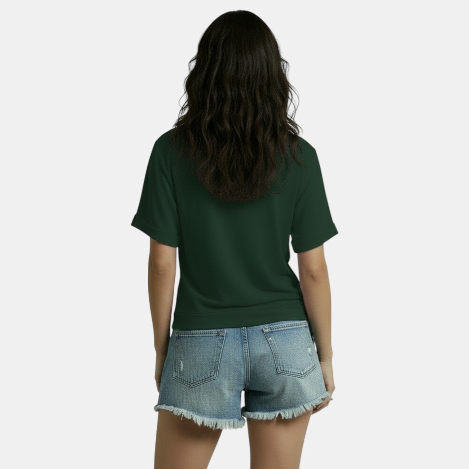 Maglietta Donna Scollo a V Nodo Irregolare Casual Chic