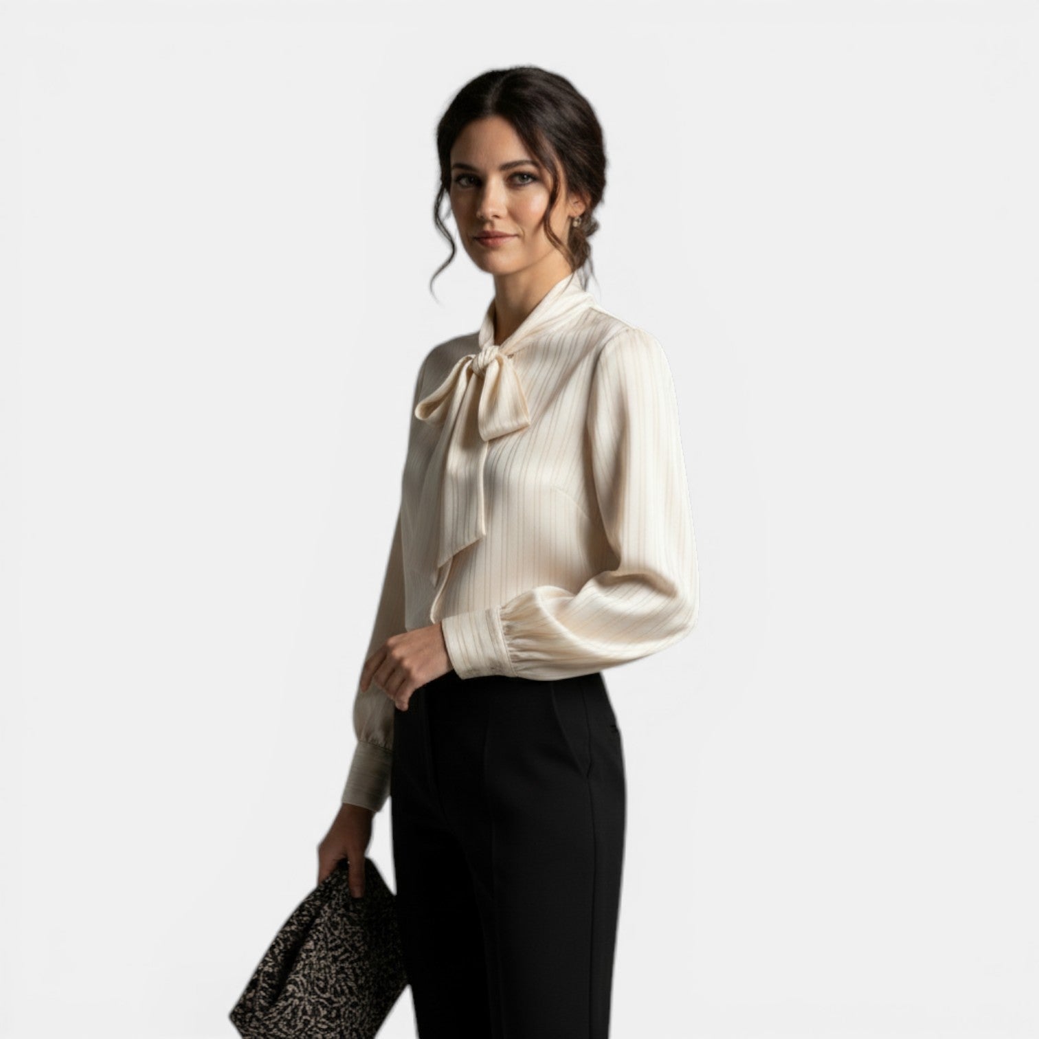 Camicia a righe da donna, slim fit, elegante, primaverile, casual