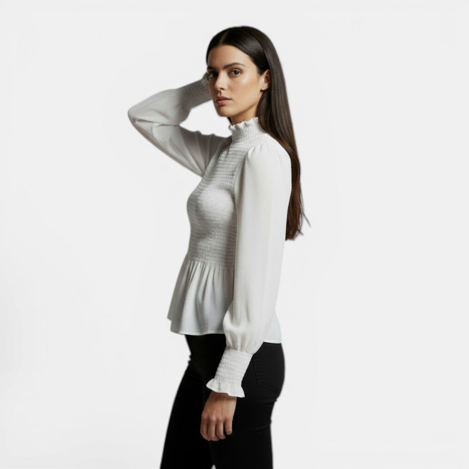 Women's Elegant High Neck Long Sleeve Casual T-Shirt