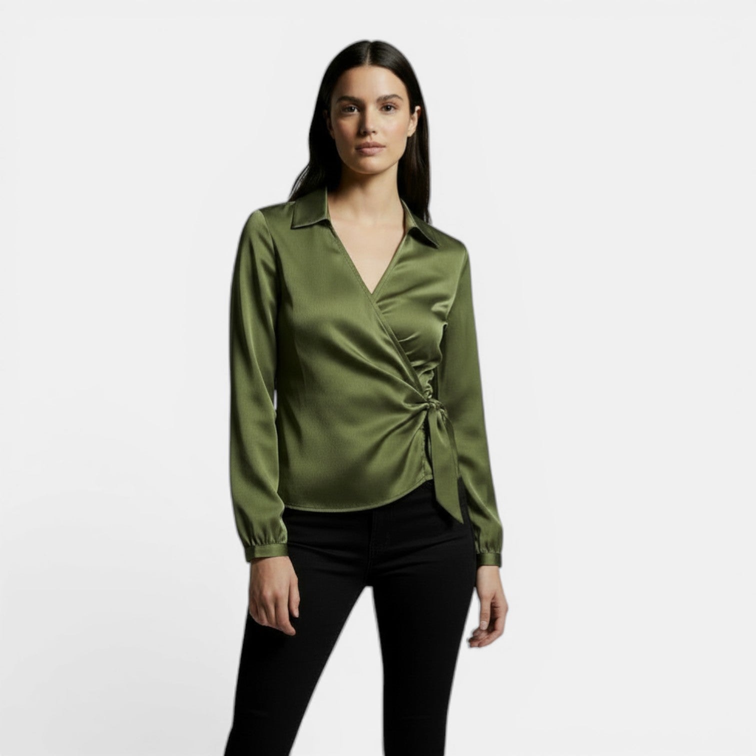 Blusa Raso Donna Manica Lunga Premium