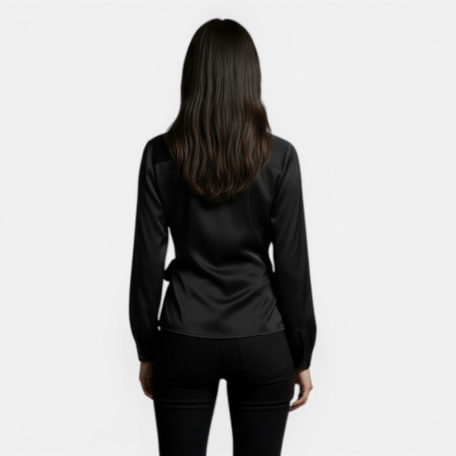 Blusa Raso Donna Manica Lunga Premium
