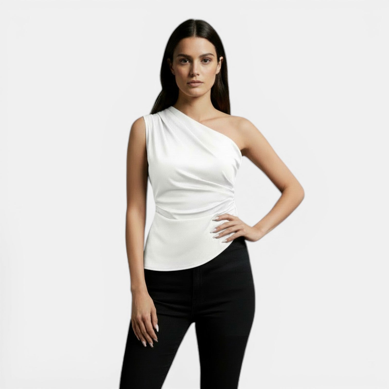 Top Incrociato Elegante Donna Primavera Slim Fit Moda Chic