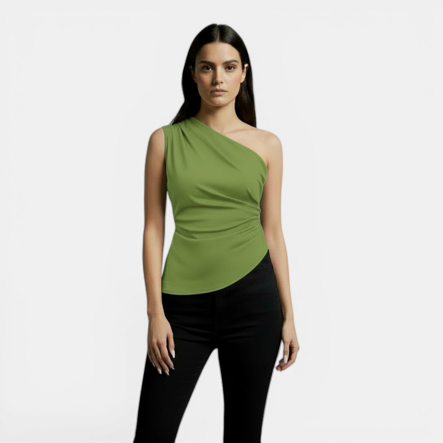 Top Incrociato Elegante Donna Primavera Slim Fit Moda Chic