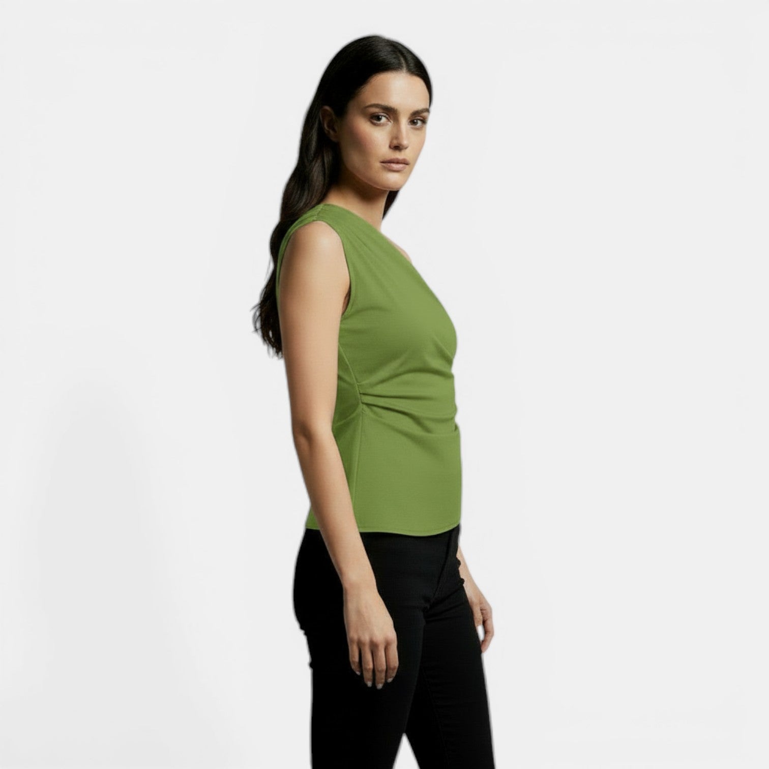 Top Incrociato Elegante Donna Primavera Slim Fit Moda Chic