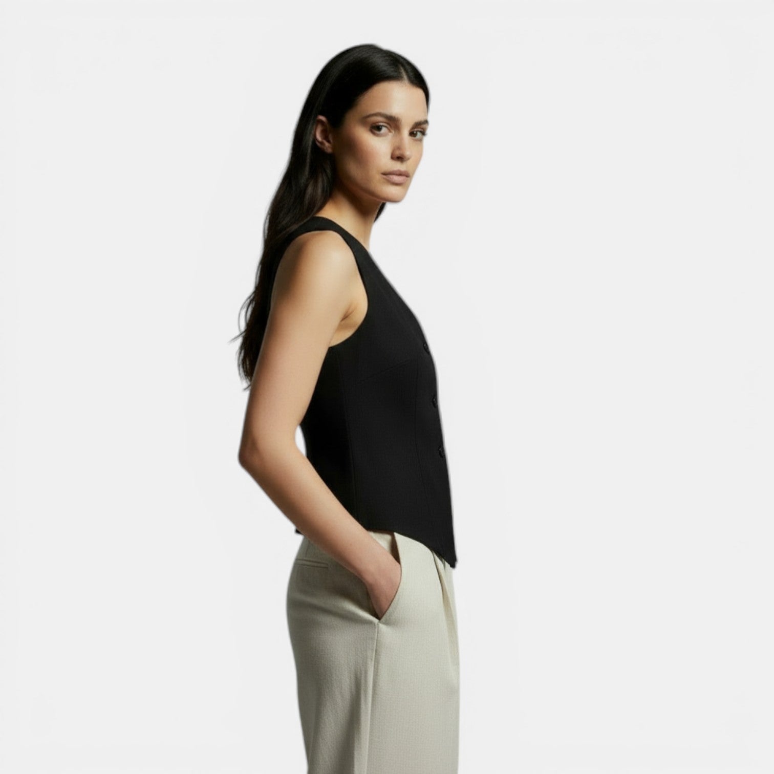 Gilet da donna Slim Fit retrò elegante – Moda casual e sofisticata