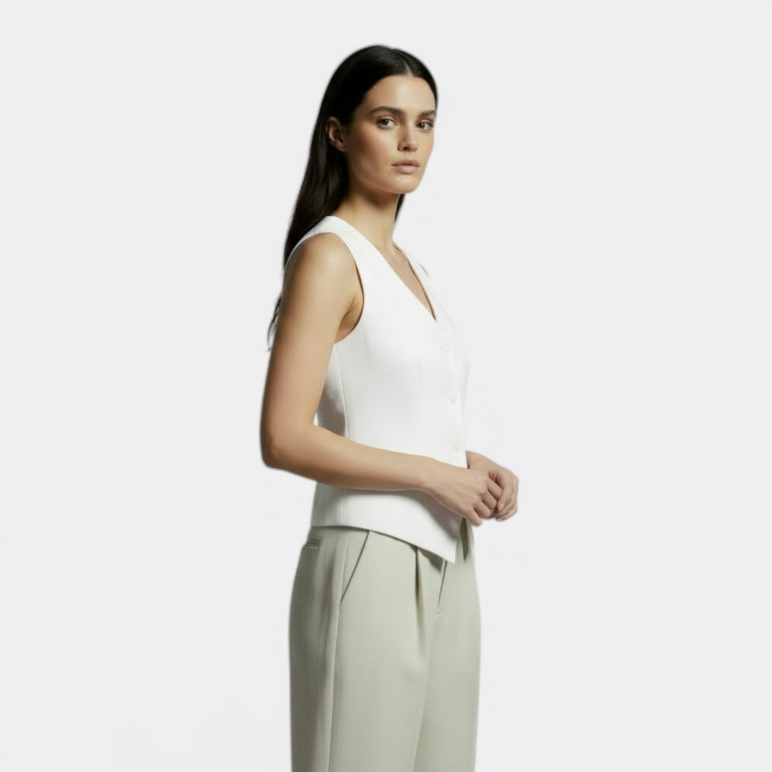 Gilet da donna Slim Fit retrò elegante – Moda casual e sofisticata