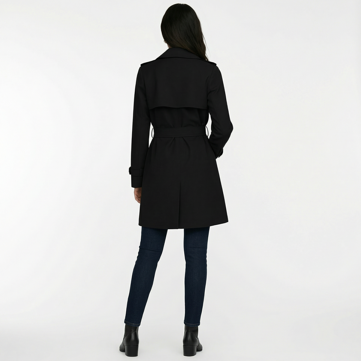 Gabardina Mujer Doble Botonadura Midi Entretiempo