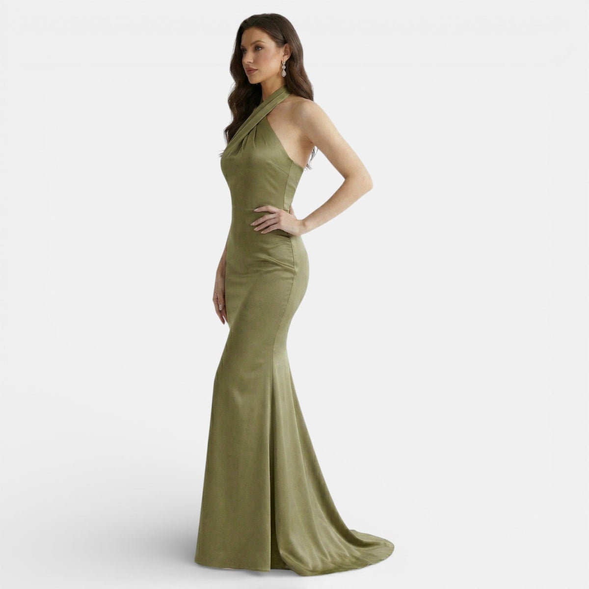 Vestido Maxi Mujer Halter Ajustado