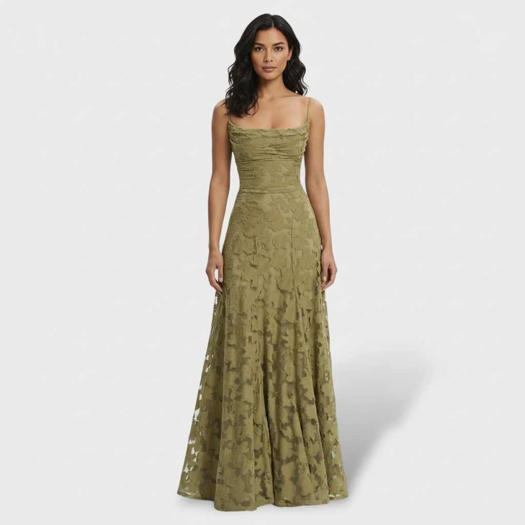 Vestido Largo Fiesta Mujer Floral Espalda Abierta