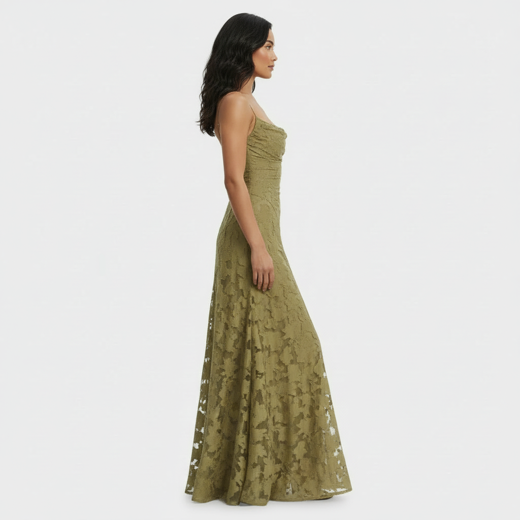 Vestido Largo Fiesta Mujer Floral Espalda Abierta