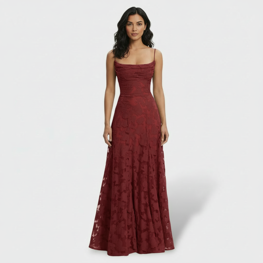 Vestido Largo Fiesta Mujer Floral Espalda Abierta