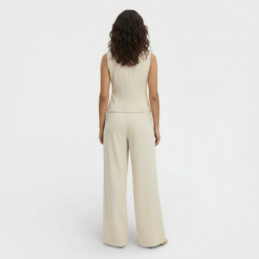 Conjunto Elegante Mujer Chaleco y Pantalón