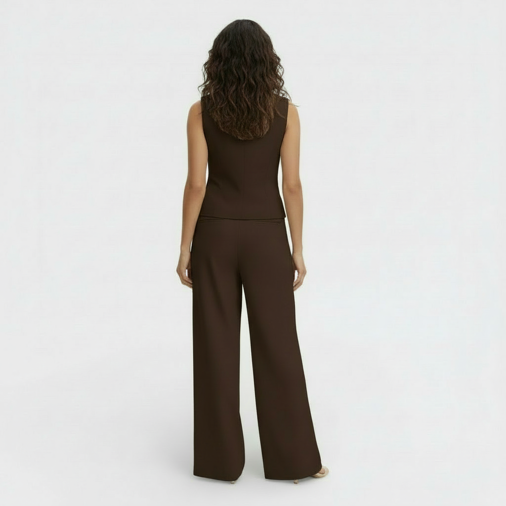 Conjunto Elegante Mujer Chaleco y Pantalón