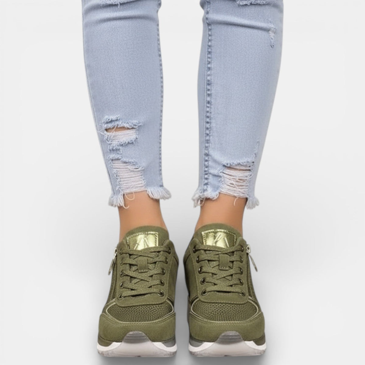 Zapatos Ortopédicos Mujer Plataforma Brillante