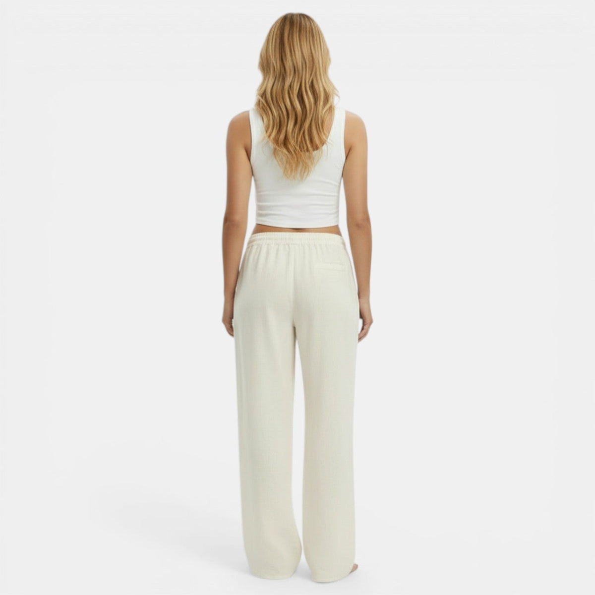 Pantalones de Lino Mujer Pierna Ancha
