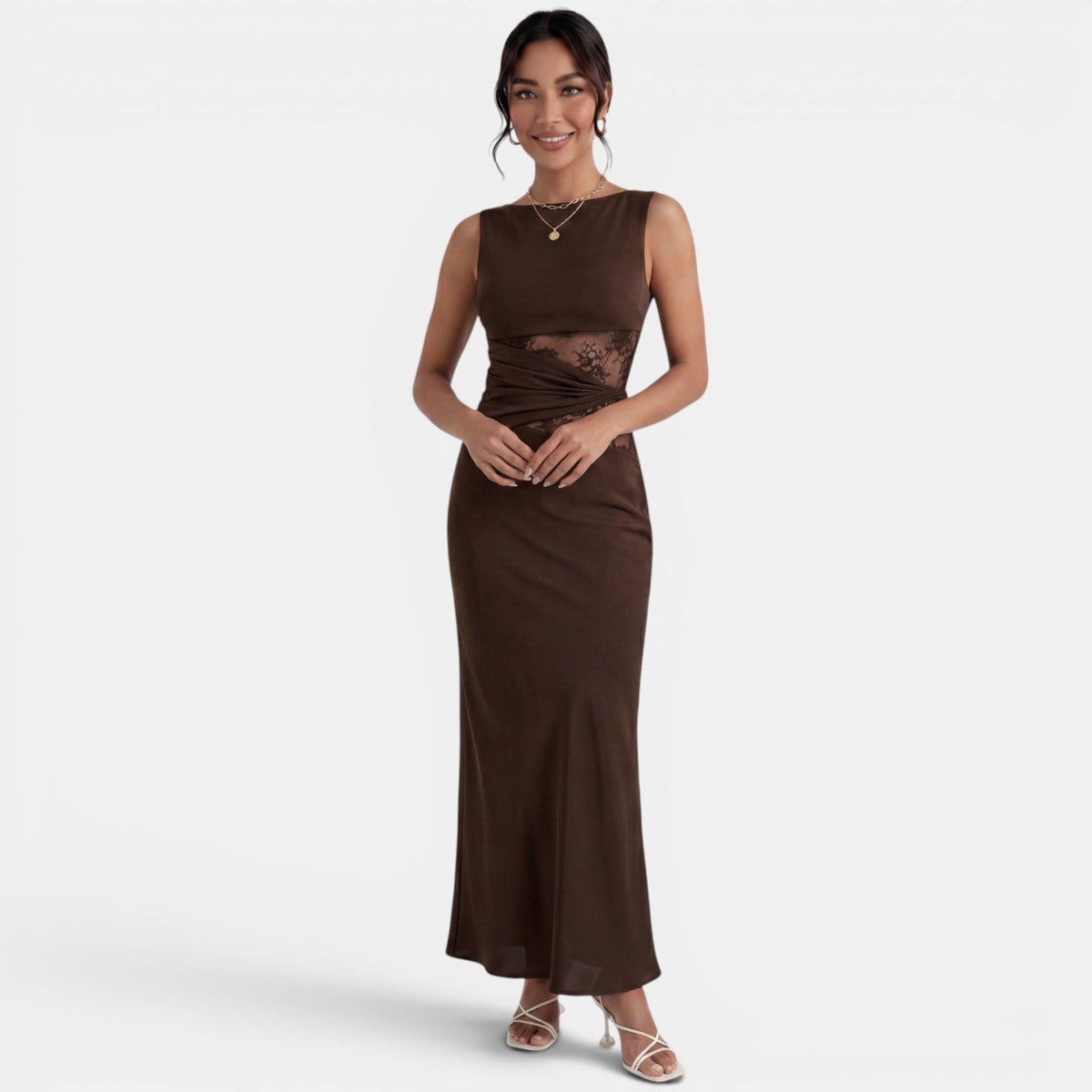 Vestido Largo Mujer Encaje Elegante