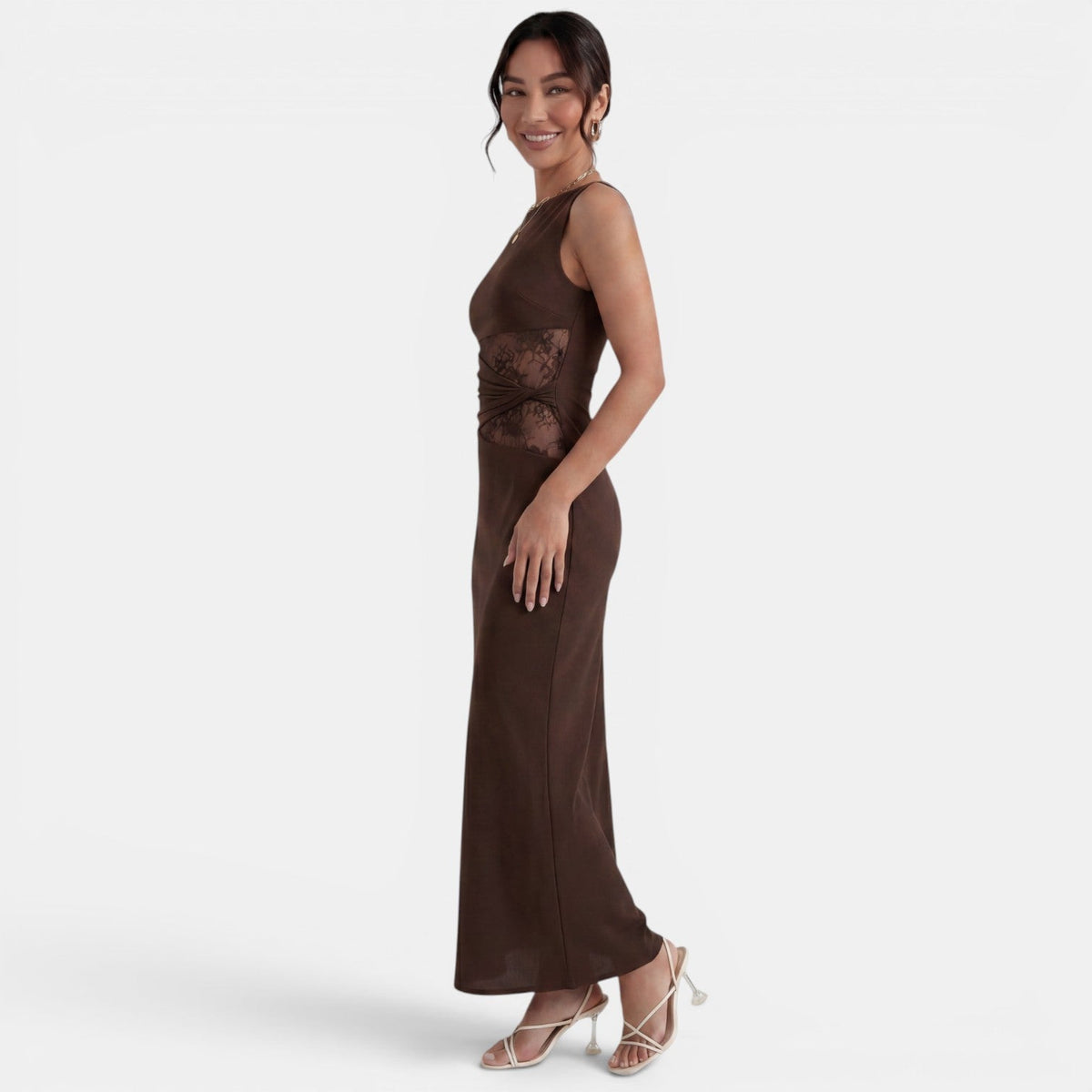 Vestido Largo Mujer Encaje Elegante